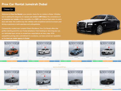 Prox Car Rental LLC Jumeirah - Luxury Car Rental JBR Dubai