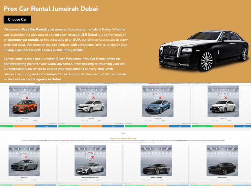 Prox Car Rental LLC Jumeirah - Luxury Car Rental JBR Dubai