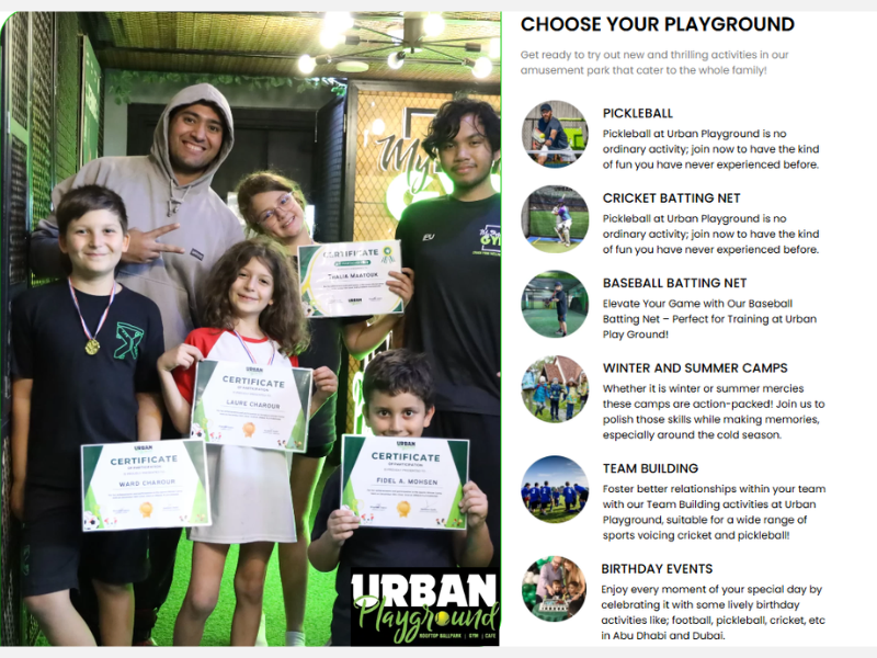 Indoor Cricket, Summer Camps & Cricket Camps in Dubai Urban Playground